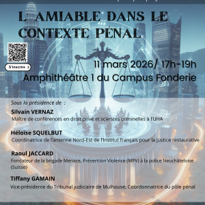 Conférence « L&rsquo;amiable dans le contexte pénal »
