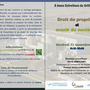 Entretiens du Grillenbreit 8ème édition « Droit de propriété et avenir du nucléaire »